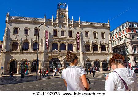 Lisbon, Rossio train station, Portugal, Europe. View Large Photo Image Stock Photo - Lisbon, Rossio train station, Portugal, Europe.. Fotosearch