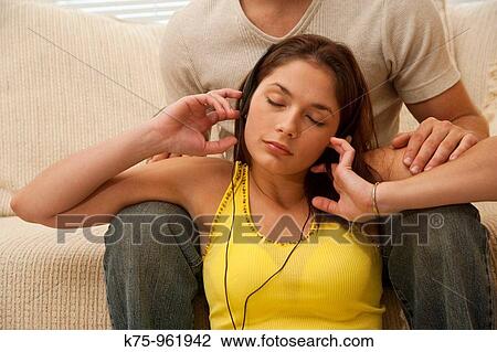 listening to music View Large Photo Image Stock Image - listening to music. Fotosearch