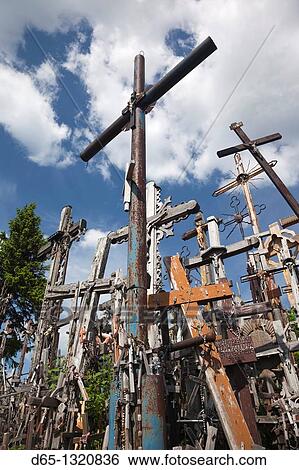 Lithuania, Central Lithuania, Siauliai, Hill of Crosses, religious pilgrimage site View Large Photo Image Stock Photograph - Lithuania, Central Lithuania, Siauliai, Hill of Crosses, religious pilgrimage site. Fotosearch