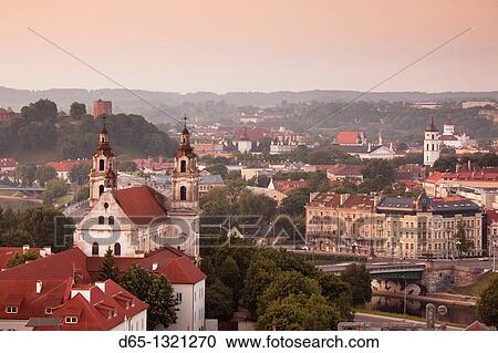 Lithuania, Vilnius, elevated view of St Raphael's Church, dawn View Large Photo Image Stock Image - Lithuania, Vilnius, elevated view of St Raphael's Church, dawn. Fotosearch