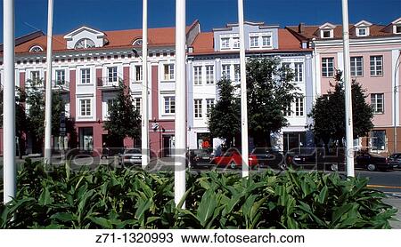 Lithuania, Vilnius, street scene. View Large Photo Image Stock Image - Lithuania, Vilnius, street scene.. Fotosearch