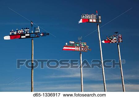 Lithuania, Western Lithuania, Curonian Spit, Nida, traditional Curonian weathervanes View Large Photo Image Stock Photo - Lithuania, Western Lithuania, Curonian Spit, Nida, traditional Curonian weathervanes. Fotosearch