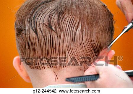Little boy getting haircut View Large Photo Image Stock Image - Little boy getting haircut. Fotosearch