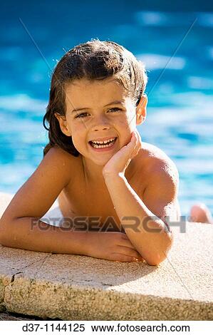 Little caucasian girl in the swimming pool View Large Photo Image Stock Photography - Little caucasian girl in the swimming pool. Fotosearch