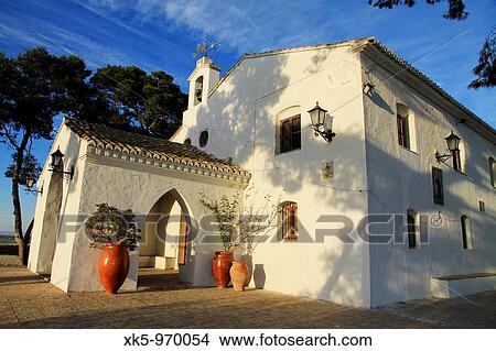 Little chapel in Muntanyeta dels Sants, Sueca. Valencia province, Comunidad Valenciana, Spain View Large Photo Image Picture - Little chapel in Muntanyeta dels Sants, Sueca. Valencia province, Comunidad Valenciana, Spain. Fotosearch