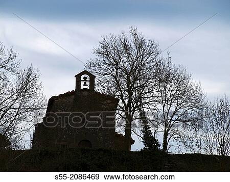 Stock Photo - Little church, Rupit, Catalonia, Spain.. Fotosearch