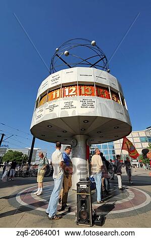 Stock Image - Little Demonstration against nuclear Power on Alexanderplatz in Berlin, Germany.. Fotosearch