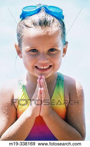 little girl at a swiming pool View Large Photo Image Stock Photo - little girl at a swiming pool. Fotosearch