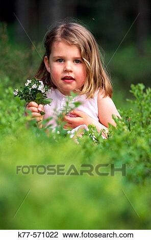 Little girl in swedish forest.? land. Sweden. View Large Photo Image Stock Image - Little girl in swedish forest.? land. Sweden.. Fotosearch