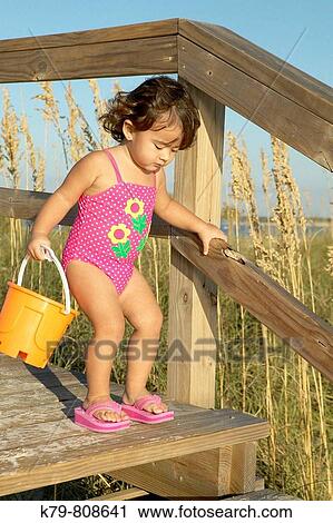 Little girl on the beach in Panama City Beach, Florida. View Large Photo Image Stock Image - Little girl on the beach in Panama City Beach, Florida.. Fotosearch