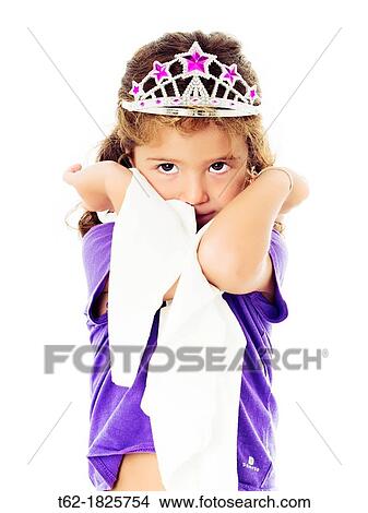 Picture - Little girl playing dress princess. Fotosearch