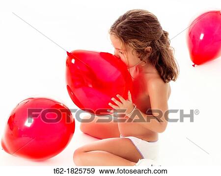 Little girl playing with colorful balloons View Large Photo Image Stock Photo - Little girl playing with colorful balloons. Fotosearch