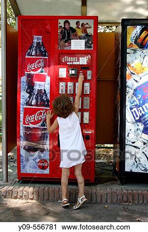 Little girl with drinks vending machine. View Large Photo Image Stock Image - Little girl with drinks vending machine.. Fotosearch