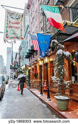 Little Italy in Mulberry Street New York View Large Photo Image Stock Image - Little Italy in Mulberry Street New York. Fotosearch