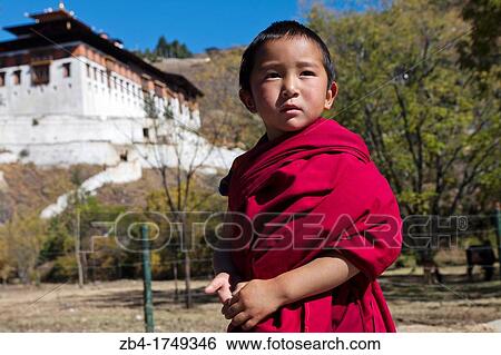 Little monk, Ta Dzong, Paro, Bhutan, Asia. View Large Photo Image Stock Photograph - Little monk, Ta Dzong, Paro, Bhutan, Asia.. Fotosearch