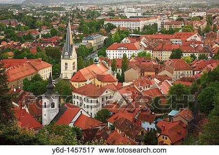 Ljubljana Old Town, Slovenia View Large Photo Image Stock Photo - Ljubljana Old Town, Slovenia. Fotosearch