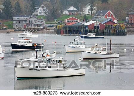 Lobster boats moored in Bass Harbor, Mount Desert Island Maine, USA View Large Photo Image Stock Image - Lobster boats moored in Bass Harbor, Mount Desert Island Maine, USA. Fotosearch