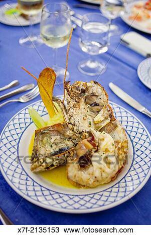 Stock Image - lobster, La Brisa restaurant, Barcelo Bavaro Beach Resort, Punta Cana, Dominican Republic.. Fotosearch