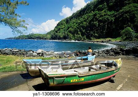 Local fishing boats, port of Anse des cascades (between Piton Sainte Rose and Bois Blanc), La Reunion island (France), Indian Ocean View Large Photo Image Stock Photograph - Local fishing boats, port of Anse des cascades (between Piton Sainte Rose and Bois Blanc), La Reunion island (France), Indian Ocean. Fotosearch