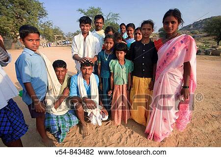 Stock Image - Local People, Hampi, Karnataka, India. Fotosearch