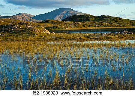 Stock Image - Loch Dail Beag Lake. Dhail Beag Beach. West Lewis island. Outer Hebrides. Scotland, UK.. Fotosearch