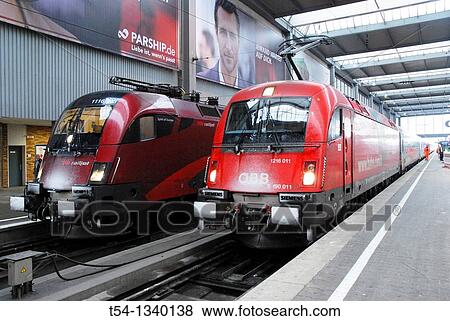 Locomotive of the Austrian Federal Railways with snow on the front View Large Photo Image Stock Photo - Locomotive of the Austrian Federal Railways with snow on the front. Fotosearch