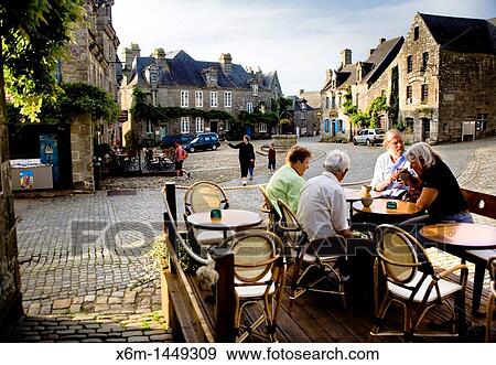 Stock Photo - Locronan Lokorn in Breton, Finist? re department in Bretagne in northwestern France. Fotosearch