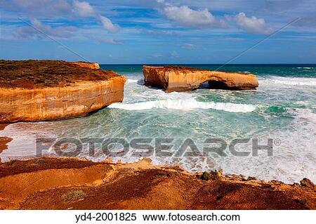 London Bridge, found on the Great Ocean Road outside Port Campbell, Victoria, Australia. View Large Photo Image Stock Photography - London Bridge, found on the Great Ocean Road outside Port Campbell, Victoria, Australia.. Fotosearch