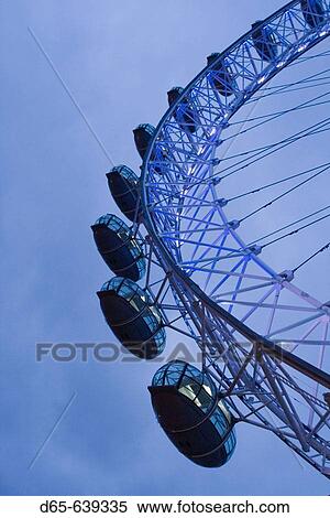 Stock Photography - London Eye / Pre-Dawn. Southbank. London. England. UK.. Fotosearch