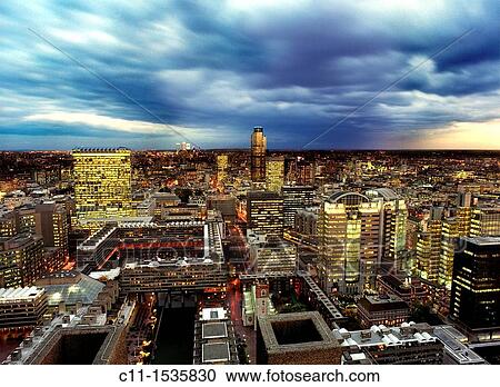 london panoramic night view barbican england uk View Large Photo Image Stock Image - london panoramic night view barbican england uk. Fotosearch