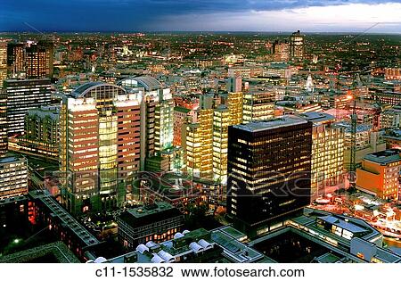 london panoramic night view barbican england uk View Large Photo Image Stock Image - london panoramic night view barbican england uk. Fotosearch