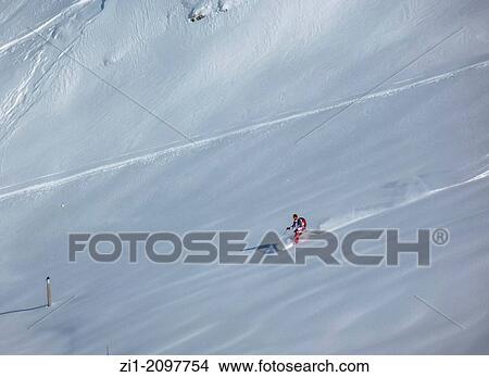 lonely deepsnow skier at Flaine, France View Large Photo Image Picture - lonely deepsnow skier at Flaine, France. Fotosearch