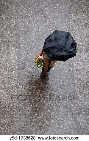 lonely man carrying shoppings, walking in the rain under umbrella View Large Photo Image Stock Photo - lonely man carrying shoppings, walking in the rain under umbrella. Fotosearch