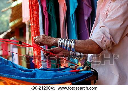 Longneck Karen woman weaving a scarf, Mae Hong Son, Thailand, Southeast Asia. View Large Photo Image Stock Photography - Longneck Karen woman weaving a scarf, Mae Hong Son, Thailand, Southeast Asia.. Fotosearch