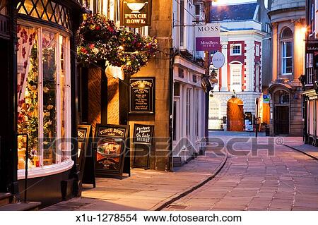 Looking from Stonegate toward Mansion House York Yorkshire UK View Large Photo Image Picture - Looking from Stonegate toward Mansion House York Yorkshire UK. Fotosearch