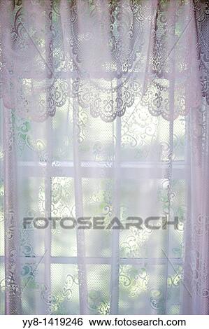 Looking through sheer lace curtain View Large Photo Image Stock Photograph - Looking through sheer lace curtain. Fotosearch