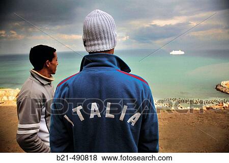 Looking to Europe from Bab el Bjar. Tanger. Morocco. View Large Photo Image Stock Photo - Looking to Europe from Bab el Bjar. Tanger. Morocco.. Fotosearch