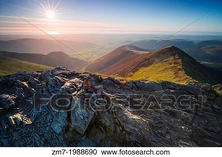 Looking towards Ladyside Pike and Hope Gill from the summit of Hopegill Head at sunset in the Lake District. View Large Photo Image Stock Image - Looking towards Ladyside Pike and Hope Gill from the summit of Hopegill Head at sunset in the Lake District.. Fotosearch