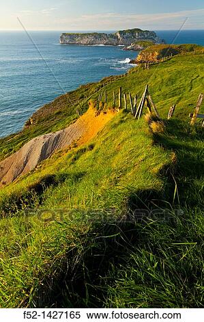 Los Caballos beach, Miengo, Cantabria, Bay of Byscay, Spain, Europe. View Large Photo Image Stock Photography - Los Caballos beach, Miengo, Cantabria, Bay of Byscay, Spain, Europe.. Fotosearch