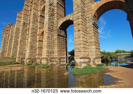 Los Milagros aqueduct, Emerita Augusta, Mrida, UNESCO World Heritage site, Via de la Plata, Badajoz province, Extremadura, Spain View Large Photo Image Stock Image - Los Milagros aqueduct, Emerita Augusta, Mrida, UNESCO World Heritage site, Via de la Plata, Badajoz province, Extremadura, Spain. Fotosearch