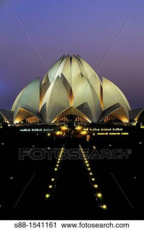 Stock Image - Lotus temple in New Delhi. Fotosearch