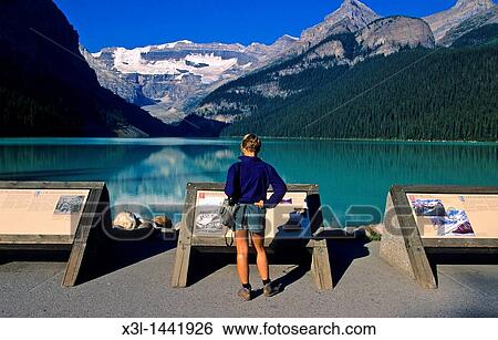 Louise Lake Banff National Park Alberta Canada View Large Photo Image Stock Photograph - Louise Lake Banff National Park Alberta Canada. Fotosearch