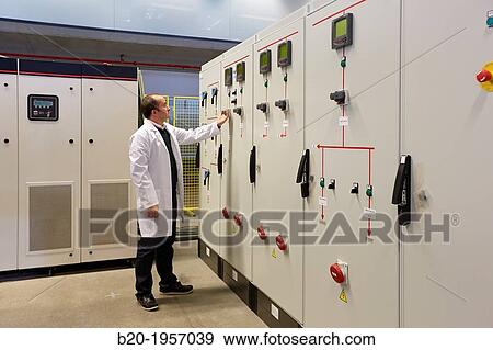 Stock Photo - Low Voltage Micro Network. Testing and Certificates Services for Smart Grids and Smart meters. Certification of Power Electronics Equipment. Technological Services to Industry. Tecnalia Research & innovation, Bizkaia, Basque Country, Spain.. Fotosearch