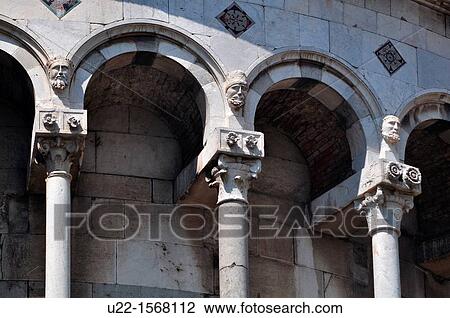 Lucca (Italy): detail of the back of the Cathedral of San Martino View Large Photo Image Stock Image - Lucca (Italy): detail of the back of the Cathedral of San Martino. Fotosearch