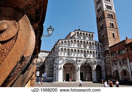 Stock Image - Lucca (Italy): the Cathedral of San Martino. Fotosearch