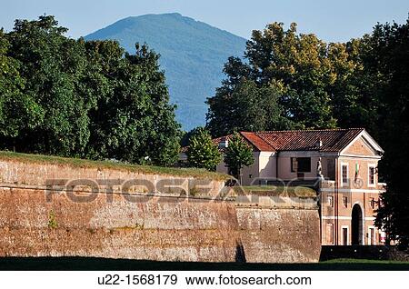Stock Photo - Lucca (Italy): the walls that surround the city center. Fotosearch