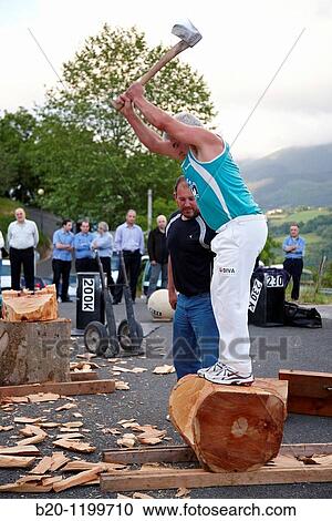 Luis Txapartegi, Aizkolari (wood-chopping), and Iaki Perurena, Basque rural sport, Aduna, Gipuzkoa, Basque Country, Spain View Large Photo Image Stock Image - Luis Txapartegi, Aizkolari (wood-chopping), and Iaki Perurena, Basque rural sport, Aduna, Gipuzkoa, Basque Country, Spain. Fotosearch