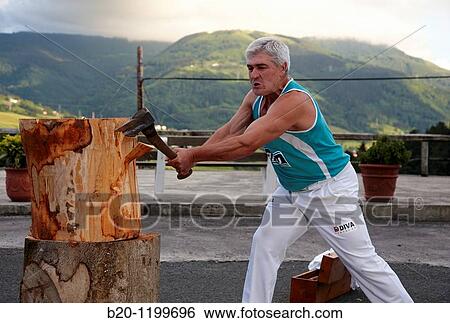 Luis Txapartegi, Aizkolari (wood-chopping), Basque rural sport, Aduna, Gipuzkoa, Basque Country, Spain View Large Photo Image Stock Photograph - Luis Txapartegi, Aizkolari (wood-chopping), Basque rural sport, Aduna, Gipuzkoa, Basque Country, Spain. Fotosearch