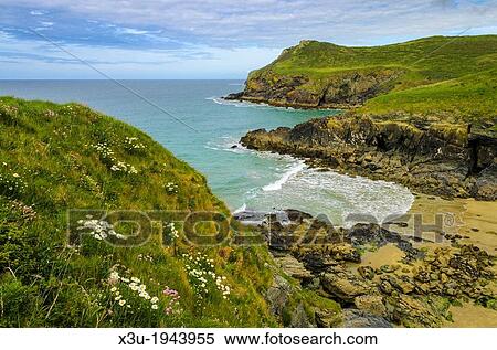 Lundy Bay near Port Quin, Cornwall, England. View Large Photo Image Stock Photography - Lundy Bay near Port Quin, Cornwall, England.. Fotosearch