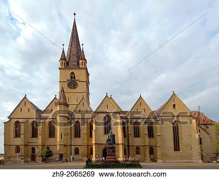 Stock Photo - Lutheran Cathedral of Saint Mary, Sibiu, Transylvania, Romania, Europe.. Fotosearch